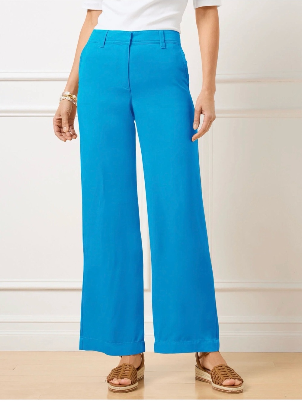 Talbots Vibrant Turquoise Wide-Leg Trousers